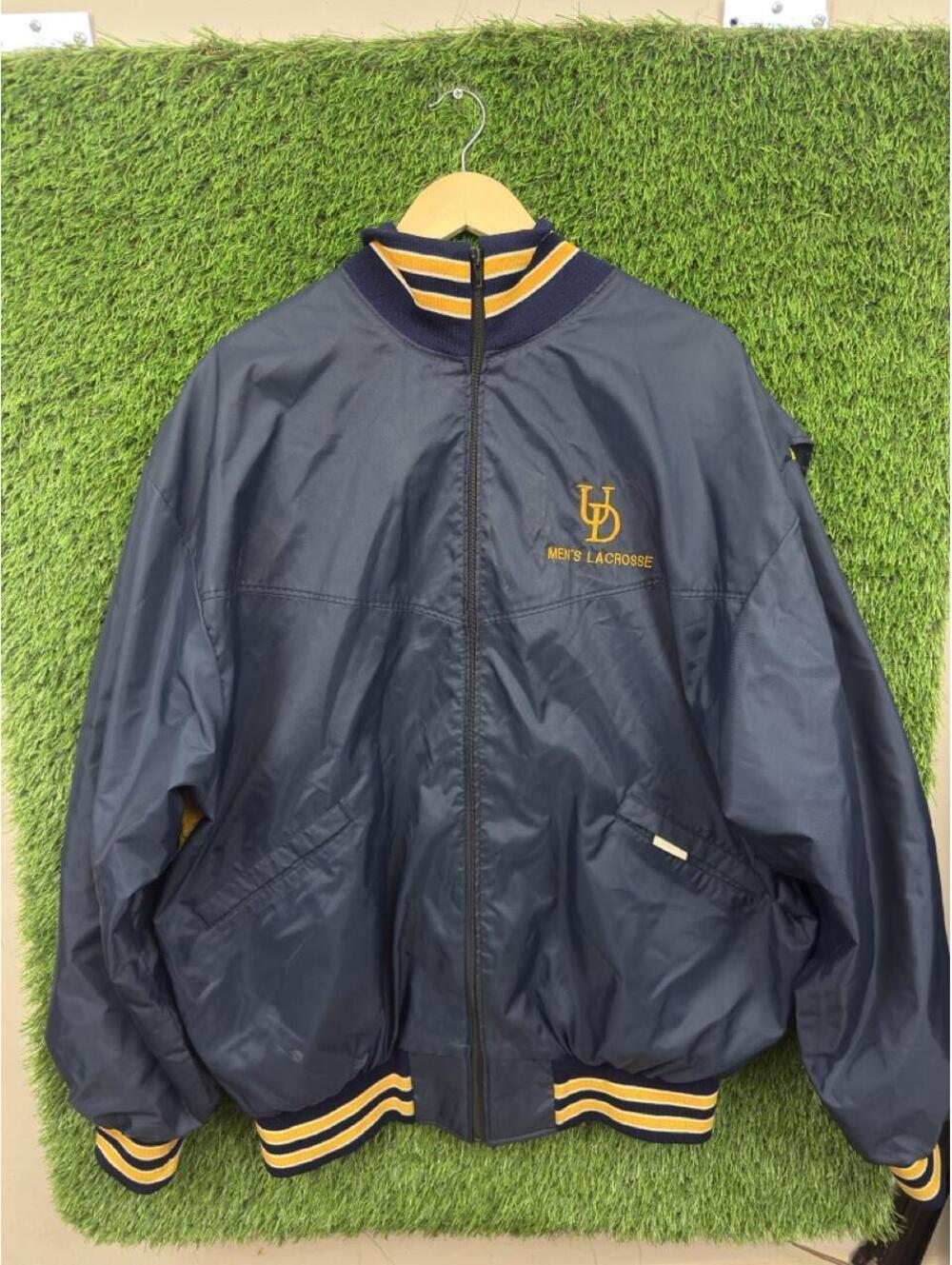 Vintage Delaware Men’s Lacrosse Collegiate Windbreaker Jacket Navy Gold
